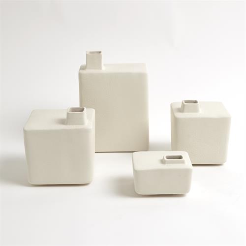 Square Chimney Vases-White Square Chimney Vases-White