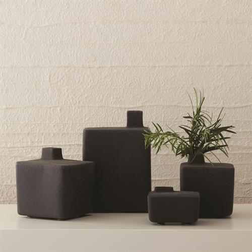 Square Chimney Vases-Black Square Chimney Vases-Black