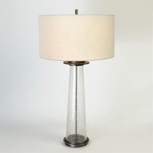 Seeded Glass Table Lamp-Antique Nickel Seeded Glass Table Lamp-Antique Nickel