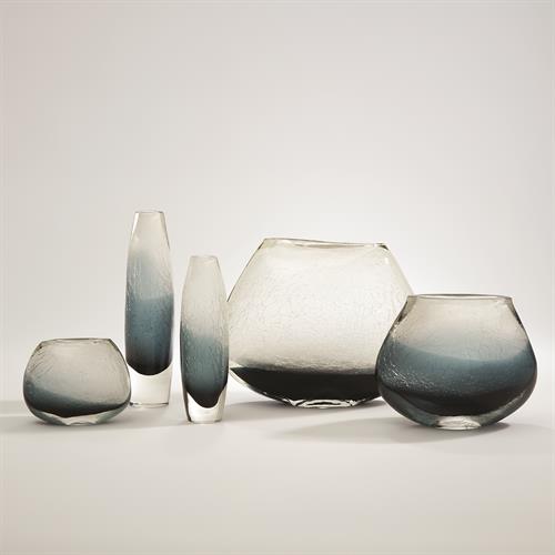 Crackled Frozen Vases-Indigo Blue Crackled Frozen Vases-Indigo Blue