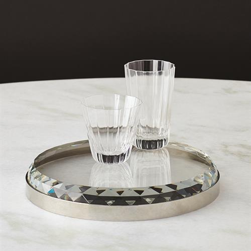 Banded Crystal Tray-Nickel Banded Crystal Tray-Nickel