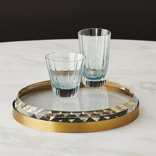Banded Crystal Tray-Brass Banded Crystal Tray-Brass