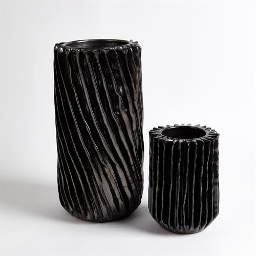 Radiator Swirl Vase-Gunmetal