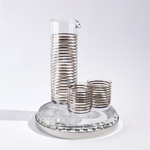Banded Crystal Tray-Nickel Banded Crystal Tray-Nickel