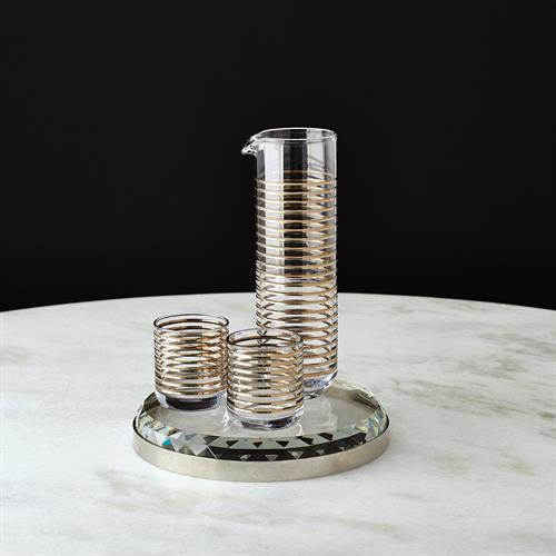 Banded Crystal Tray-Nickel Banded Crystal Tray-Nickel