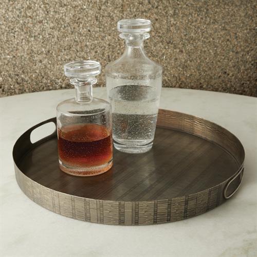 Kokoro Etched Round Tray-Nickel Kokoro Etched Round Tray-Nickel