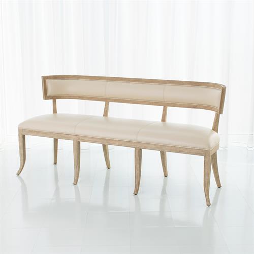 Klismos Bench-Beige Leather Klismos Bench-Beige Leather