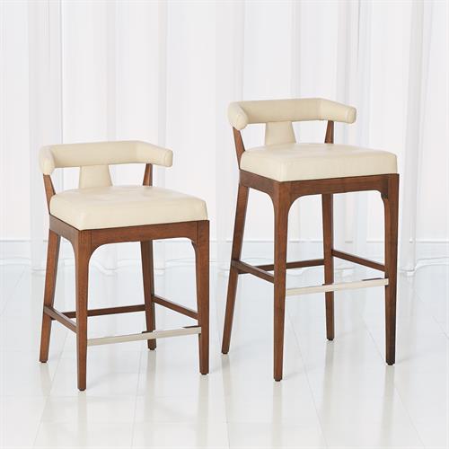 Moderno Stools - Ivory Marble Leather