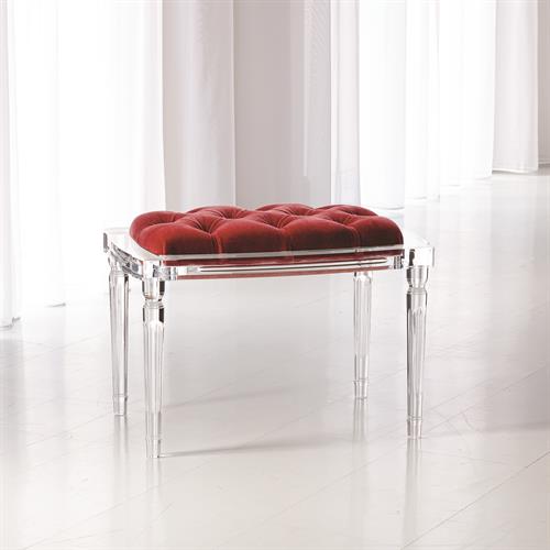 Marilyn Acrylic 4 Leg Bench-Red Pepper Marilyn Acrylic 4 Leg Bench-Red Pepper