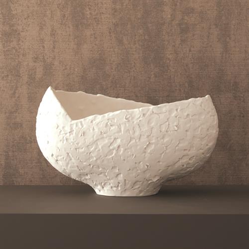 Asymmetrical Stipple Bowl-Matte White Asymmetrical Stipple Bowl-Matte White