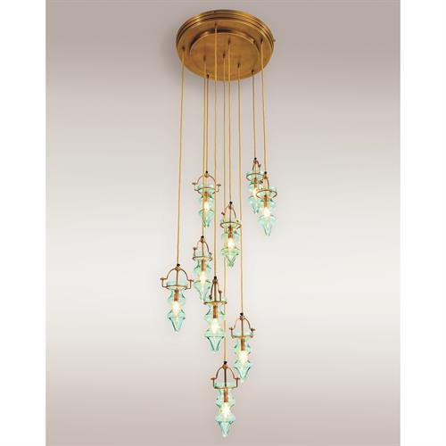 Tea Light Chandelier-Aqua Tea Light Chandelier-Aqua