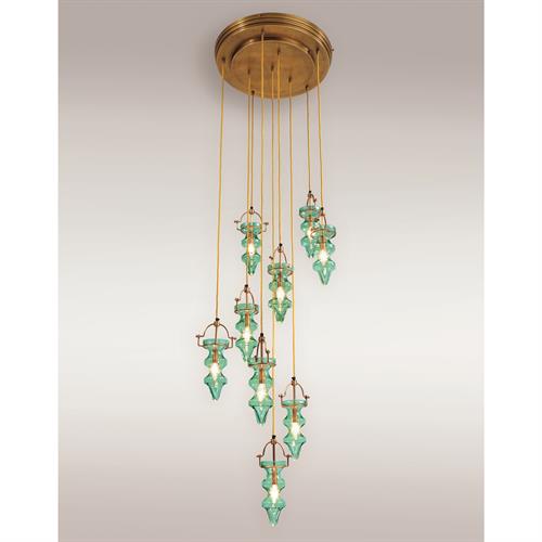 Tea Light Chandelier-Teal Tea Light Chandelier-Teal