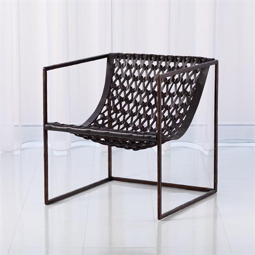 Knit & Pearl Chair-Bronze-Dark Brown Leather