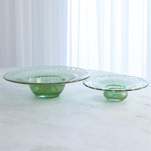 Granilla Green Bowl with Golden Bubbles Granilla Green Bowl with Golden Bubbles