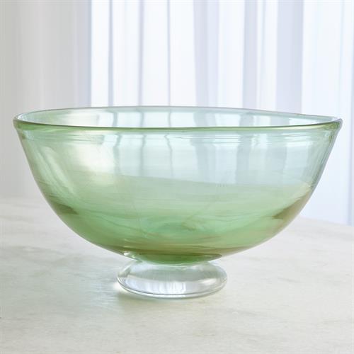 Granilla Footed Compote-Green Granilla Footed Compote-Green