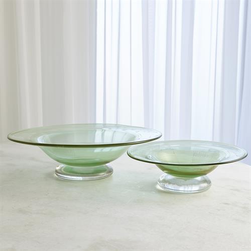 Granilla Footed Bowl-Green Granilla Footed Bowl-Green