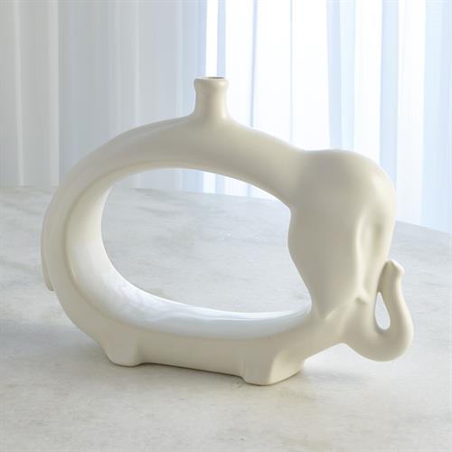 Elephant Vase-Matte White