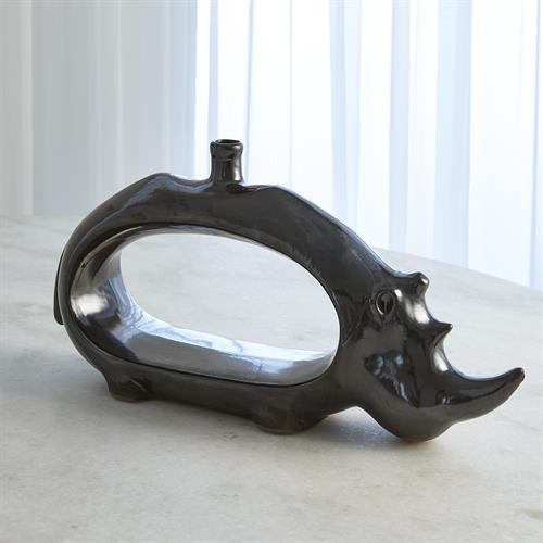 Rhino Vase-Metallic Rhino Vase-Metallic