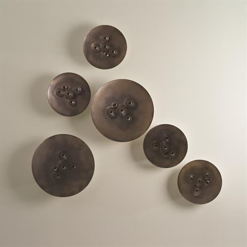 Galileo Disks-Wall Mounted-Bronze Reactive Glaze Galileo Disks-Wall Mounted-Bronze Reactive Glaze