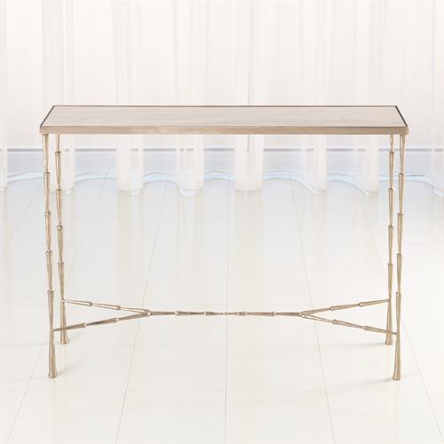 Spike Console-Antique Nickel w/White Marble