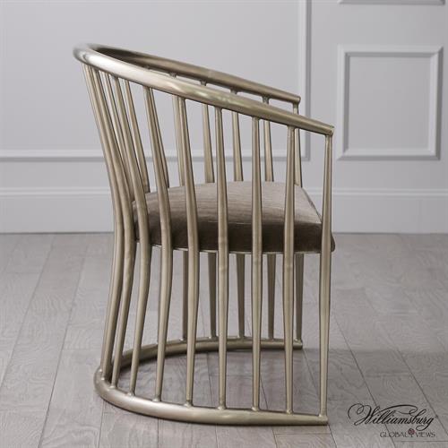 Spindle Chair-Pewter Mohair-Nickel Spindle Chair-Pewter Mohair-Nickel