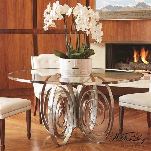 Weathervane Dining Table-Nickel Weathervane Dining Table-Nickel