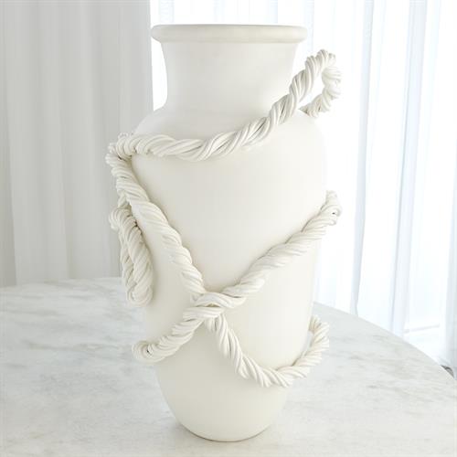 Twisted Amphora Vase-Matte White Twisted Amphora Vase-Matte White