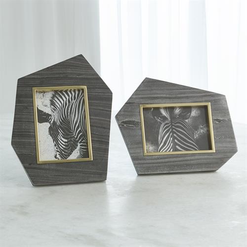 Brass Frame Grey Stone Photo Frame