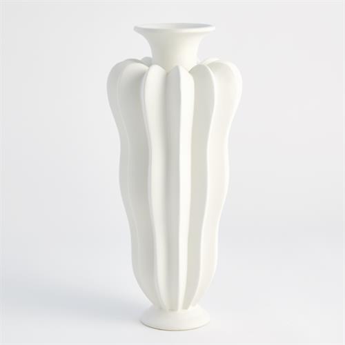 Spicchi Line Vase-Matte White