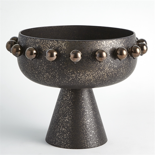 Spheres Collection Footed Bowl-Bronze