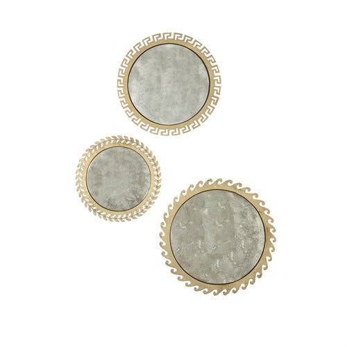 S/3 Greek Isles Mirrors-Antique Gold Leaf S/3 Greek Isles Mirrors-Antique Gold Leaf