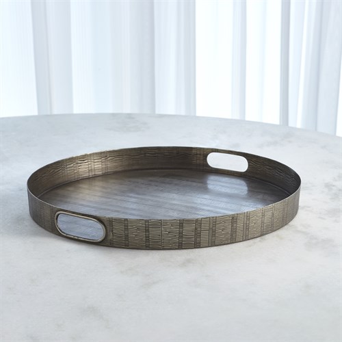 Kokoro Etched Round Tray-Nickel Kokoro Etched Round Tray-Nickel