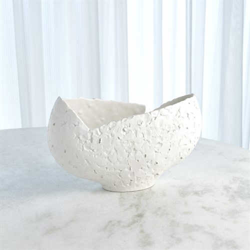 Asymmetrical Stipple Bowl-Matte White Asymmetrical Stipple Bowl-Matte White