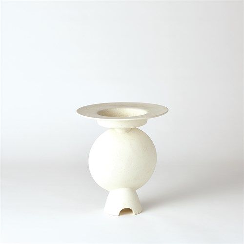 Camille Geometric Vase-White