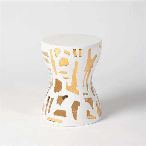 Abstract Gold/White Stool