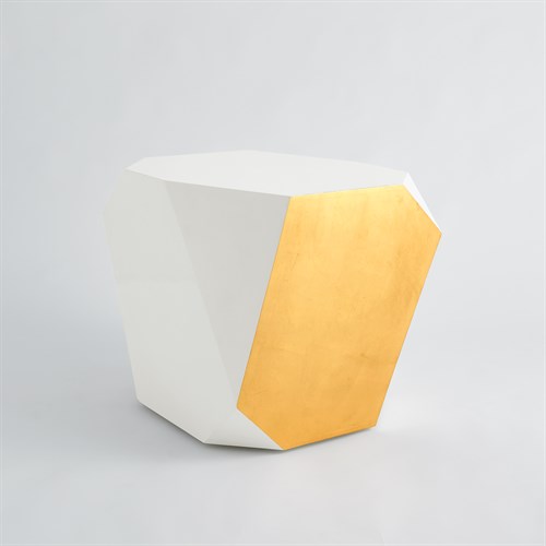 Gema Side Table-Ivory/Gold