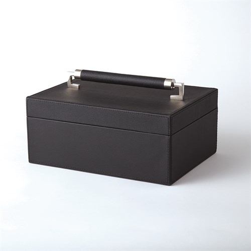 Wrapped Leather Handle Box-Black