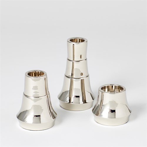 S/3 Tiered Ball Stands-Nickel S/3 Tiered Ball Stands-Nickel