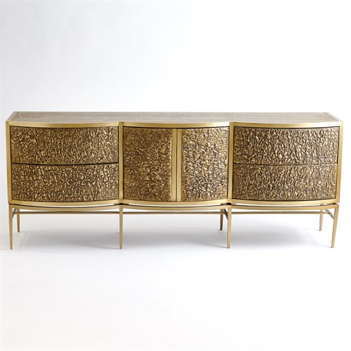 Crinkle Long Cabinet - Brass/Bronze