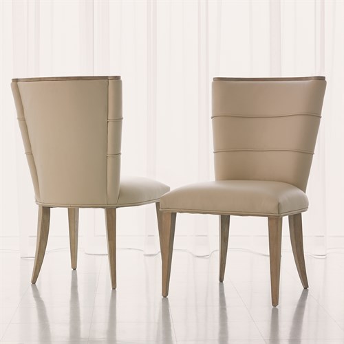 Adelaide Side Chair-Beige Leather