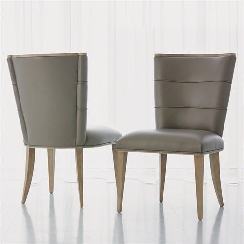 Adelaide Side Chair-Grey Leather