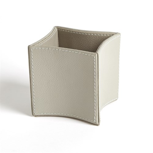 Folded Leather Pencil Cup-Grey