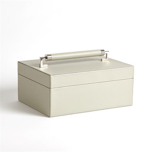 Wrapped Leather Handle Box-Grey
