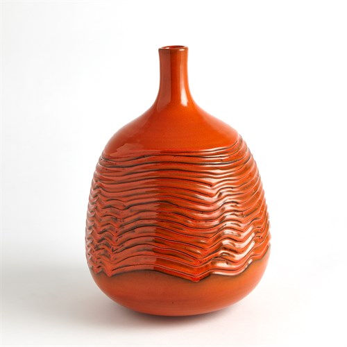 Carved Vase-Orange Carved Vase-Orange