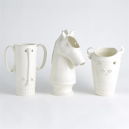 Elephant VaseAntique White