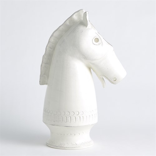 Horse Vase-Antique White Horse Vase-Antique White