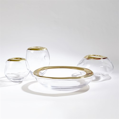 Organic Formed Vase-Gold Rim