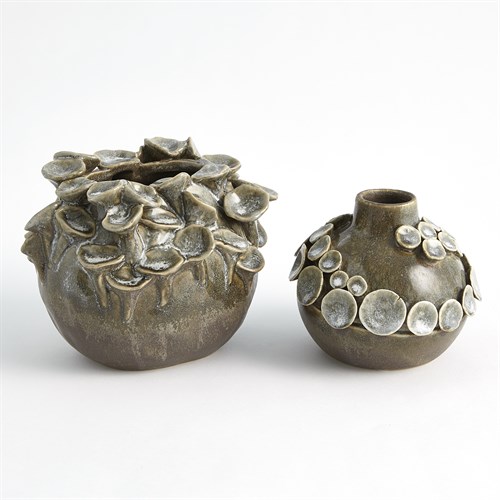 Flat Sea Coral Vase-Reactive Sage Flat Sea Coral Vase-Reactive Sage