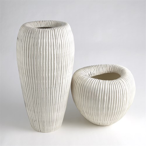 Baleen Vases-Ivory w/Brown Edges
