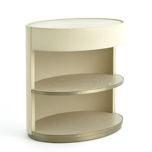 Ellipse Bedside Cabinet-Ivory